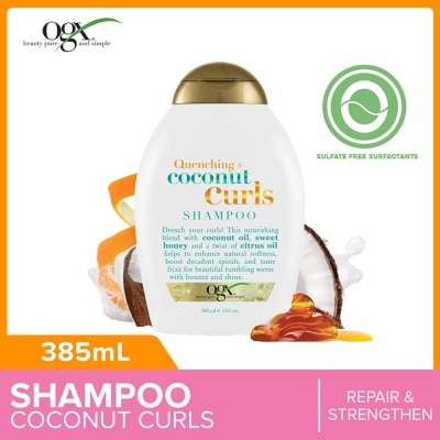 OGX Coconut Curls Shampoo + Quenching (For Normal To Frizzy Hair) 385ml