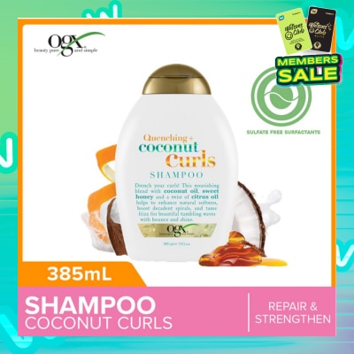 OGX Coconut Curls Shampoo + Quenching (For Normal To Frizzy Hair) 385ml