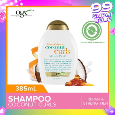 OGX Coconut Curls Shampoo + Quenching (For Normal To Frizzy Hair) 385ml