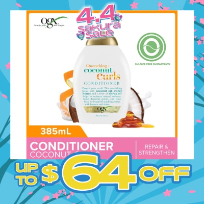 OGX - Coconut Curls Conditioner + Quenching (For Normal To Frizzy Hair) 385ml
