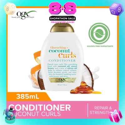 OGX - Coconut Curls Conditioner + Quenching (For Normal To Frizzy Hair) 385ml