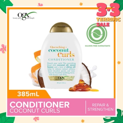 OGX Coconut Curls Conditioner + Quenching (For Normal To Frizzy Hair) 385ml