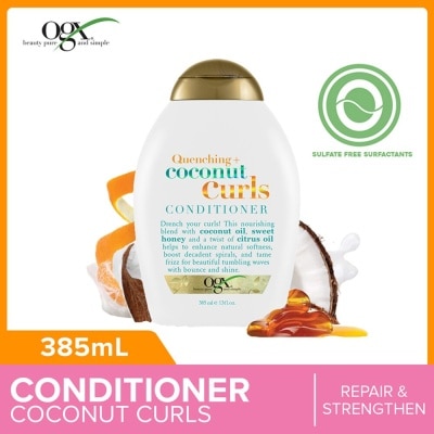 OGX Coconut Curls Conditioner + Quenching (For Normal To Frizzy Hair) 385ml