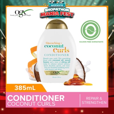 OGX - Coconut Curls Conditioner + Quenching (For Normal To Frizzy Hair) 385ml