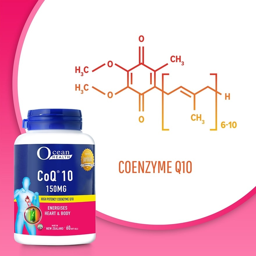 CoQ10 150mg Softgel (Energises Heart & Body + High Potency Coenzyme Q10 + Halal) 60s