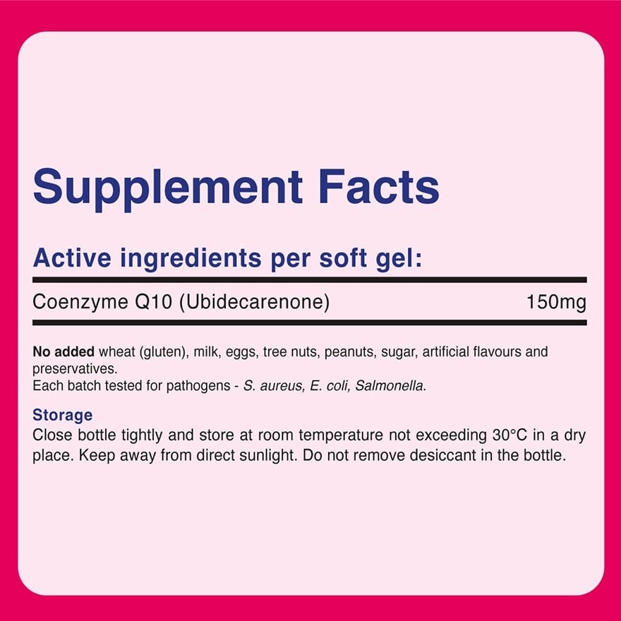 CoQ10 150mg Softgel (Energises Heart & Body + High Potency Coenzyme Q10 + Halal) 60s