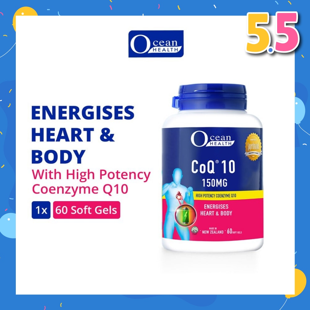 CoQ10 150mg Softgel (Energises Heart & Body + High Potency Coenzyme Q10 + Halal) 60s