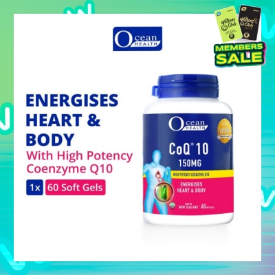 OCEAN HEALTH CoQ10 150mg Softgel (Energises Heart & Body + High Potency Coenzyme Q10 + Halal) 60s