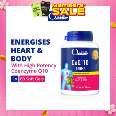 OCEAN HEALTH CoQ10 150mg Softgel (Energises Heart & Body + High Potency Coenzyme Q10 + Halal) 60s