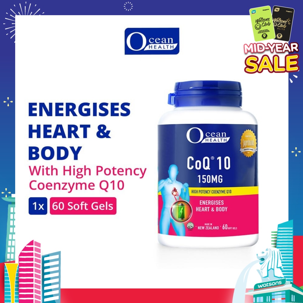 CoQ10 150mg Softgel (Energises Heart & Body + High Potency Coenzyme Q10 + Halal) 60s