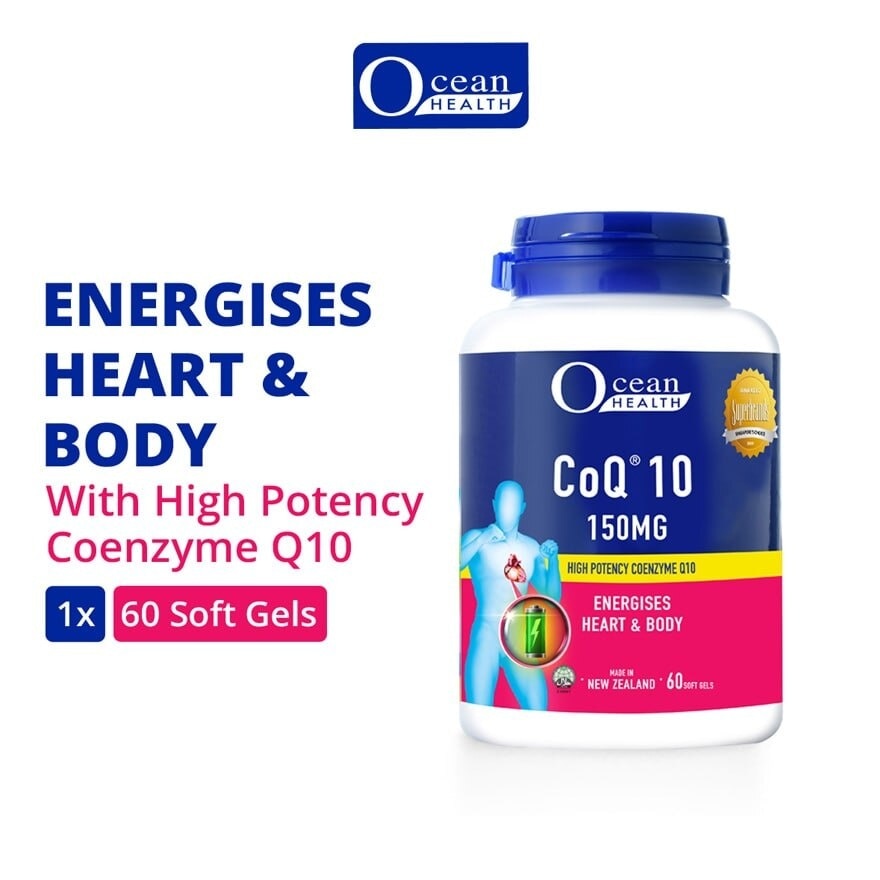 CoQ10 150mg Softgel (Energises Heart & Body + High Potency Coenzyme Q10 + Halal) 60s