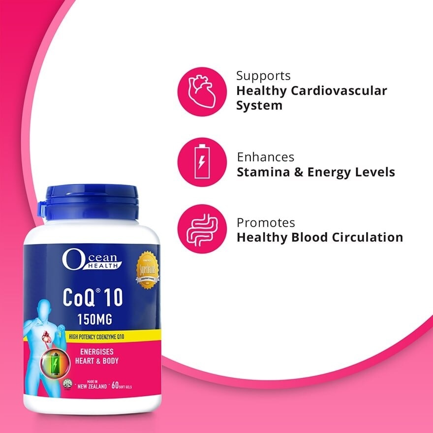 CoQ10 150mg Softgel (Energises Heart & Body + High Potency Coenzyme Q10 + Halal) 60s