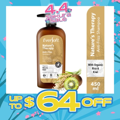 EVERSOFT - Nature’s Therapy Organic Conditioning Shampoo Anti Frizz 450ml