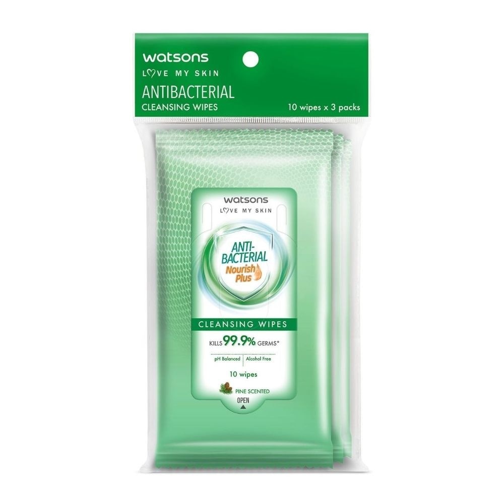 Antibacterial Cleansing Wipes 10s x 3