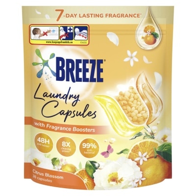 BREEZE Laundry Capsule Citrus Blossom (Phosphate-Free & No Bleach) 36s