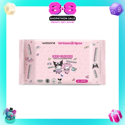 WATSONS - Sanrio My Melody & Kuromi Deep Cleanse Micellar Cleansing Wipes 20s