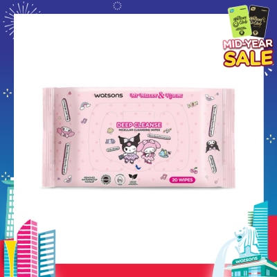 WATSONS Sanrio My Melody & Kuromi Deep Cleanse Micellar Cleansing Wipes 20s