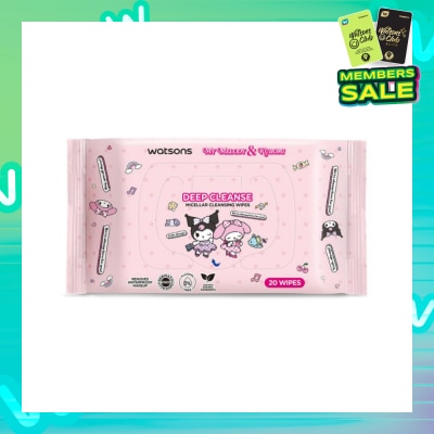 WATSONS Sanrio My Melody & Kuromi Deep Cleanse Micellar Cleansing Wipes 20s