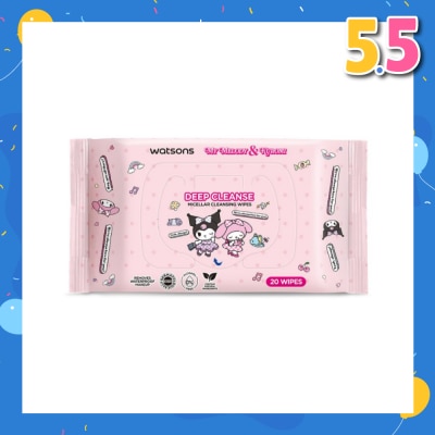 WATSONS Sanrio My Melody & Kuromi Deep Cleanse Micellar Cleansing Wipes 20s