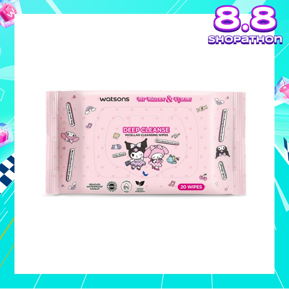 Sanrio My Melody & Kuromi Deep Cleanse Micellar Cleansing Wipes 20s