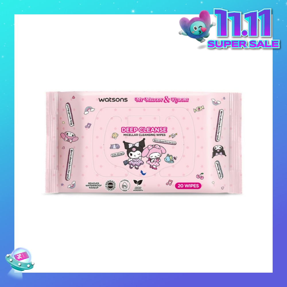 Sanrio My Melody & Kuromi Deep Cleanse Micellar Cleansing Wipes 20s