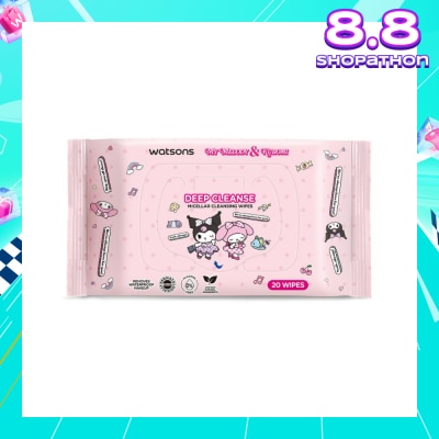 WATSONS Sanrio My Melody & Kuromi Deep Cleanse Micellar Cleansing Wipes 20s