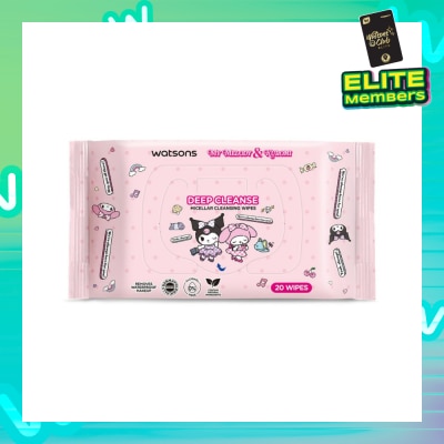 WATSONS Sanrio My Melody & Kuromi Deep Cleanse Micellar Cleansing Wipes 20s