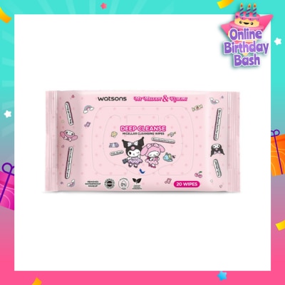 WATSONS Sanrio My Melody & Kuromi Deep Cleanse Micellar Cleansing Wipes 20s