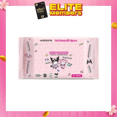 WATSONS Sanrio My Melody & Kuromi Deep Cleanse Micellar Cleansing Wipes 20s
