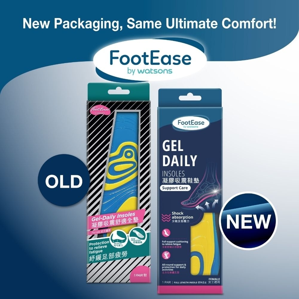Female Gel Daily Full Length Insoles Pair (Support Care & Shock Absorption) 1s