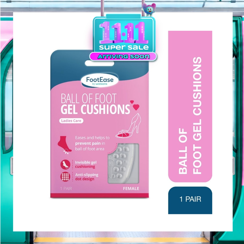 Ball Of Foot Female Gel Cushions Pair (Ladies Care, Invisible Gel Cushioning & Anti Slip) 1s image
