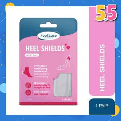 FOOTEASE BY WATSONS Heel Shield Ladies Care Pair (Protective Cushioning, Easy Adhesion & Removal) 1s