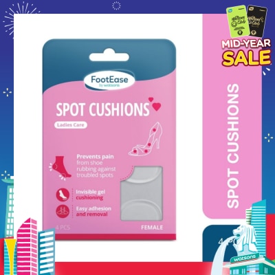 FOOTEASE BY WATSONS Ladies Care Spot Cushions (Invisible Gel Cushioning & Easy Adhesion) 4s