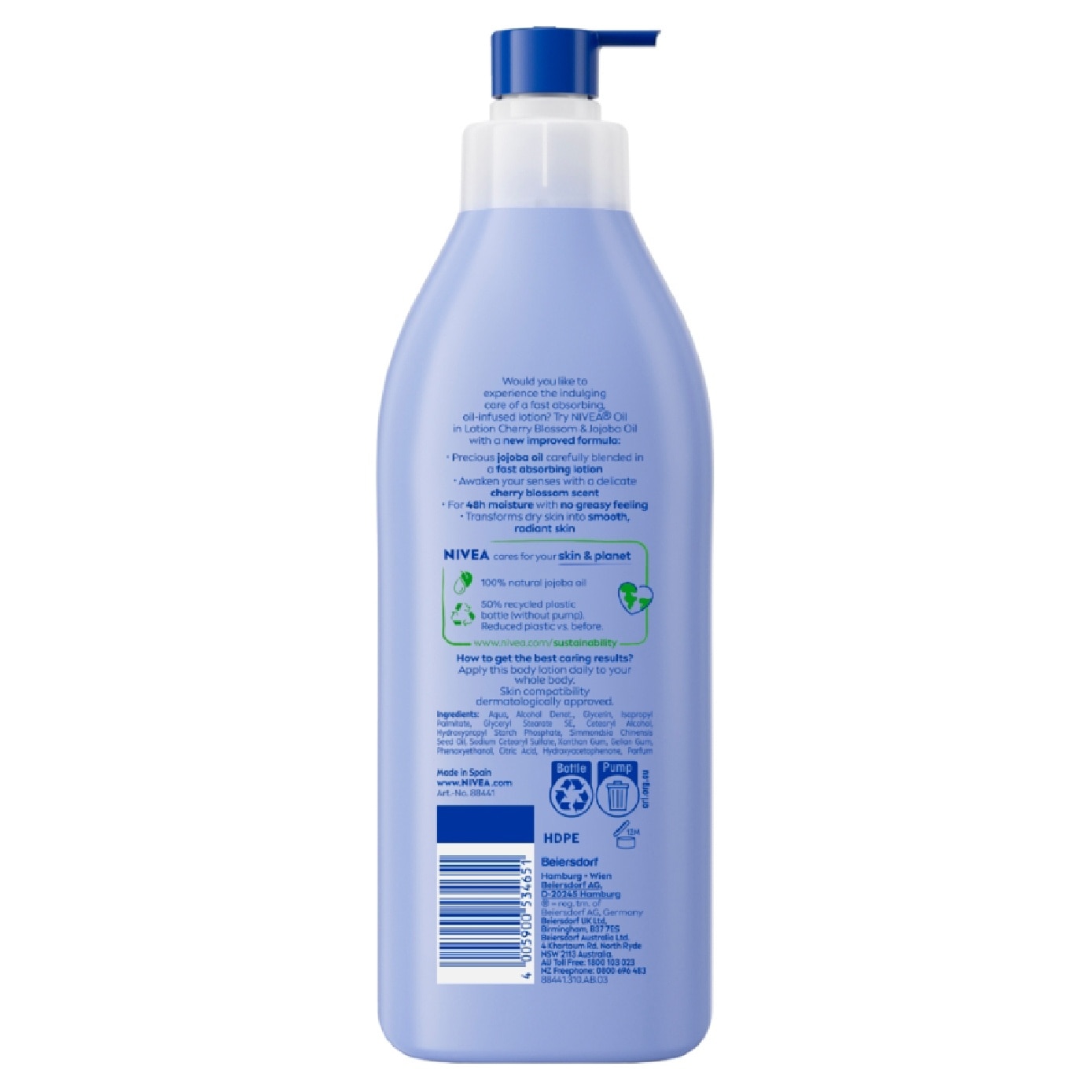 Body Oil In Lotion Cherry Blossom Jojoba Oil 400ml