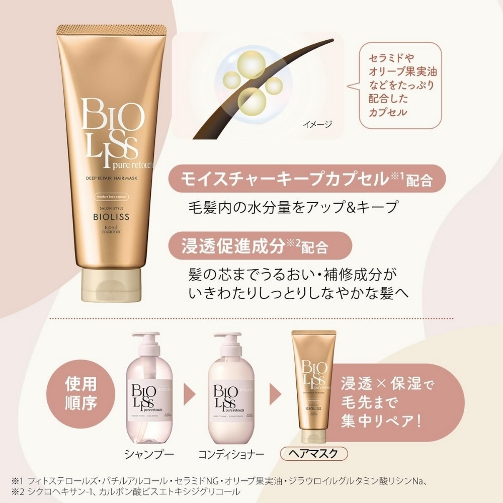 Salon Style Bioliss Pure Retouch Deep Repair Hair Mask 200g