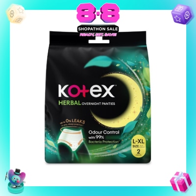 KOTEX - Herbal Anti-Bacterial Overnight Panties L-XL 2s
