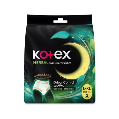 KOTEX - Herbal Anti-Bacterial Overnight Panties L-XL 2s