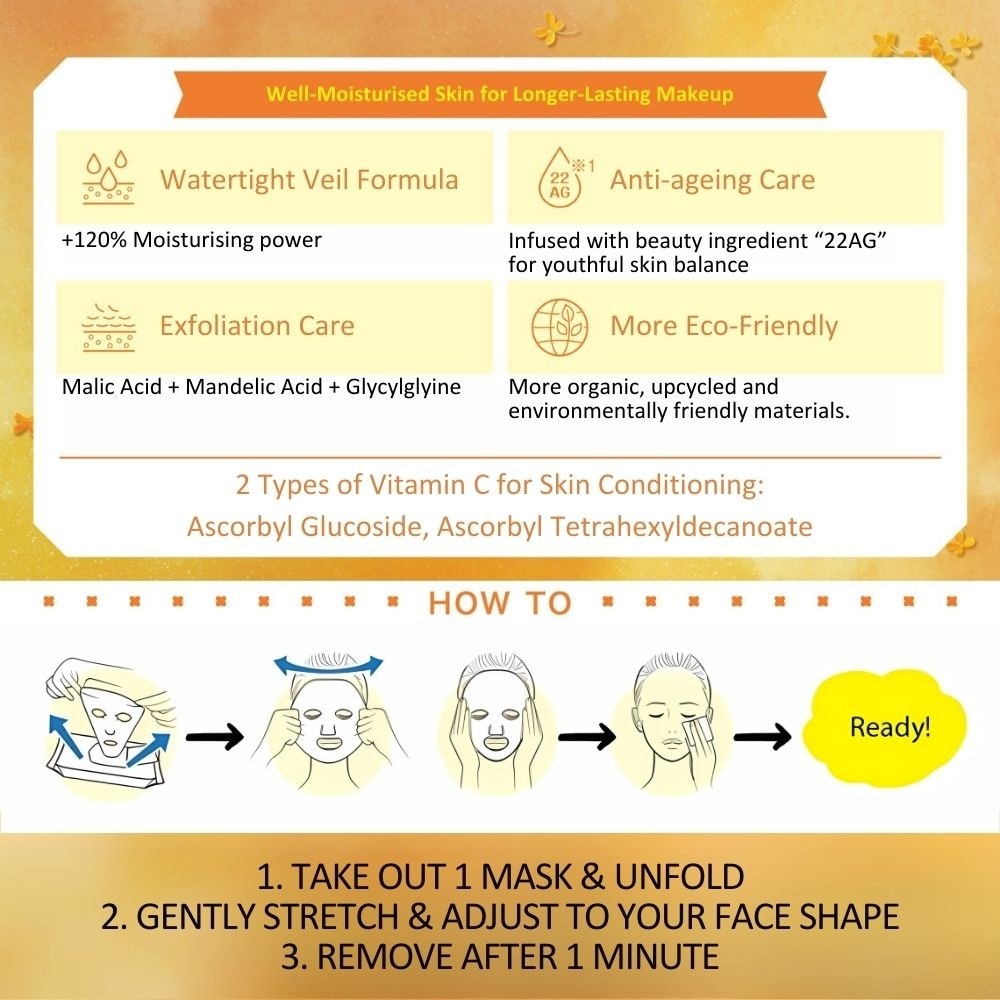 All-In-One Morning Osmanthus Facial Sheet Mask (For All Skin Types & Hydrate + Brighten) 30s