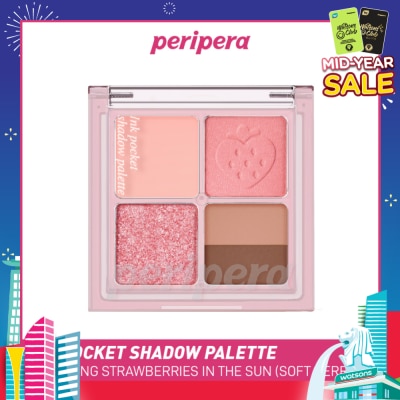 PERIPERA Ink Pocket Shadow Palette 07 Spring Strawberries In The Sun (Soft Berry) 1s