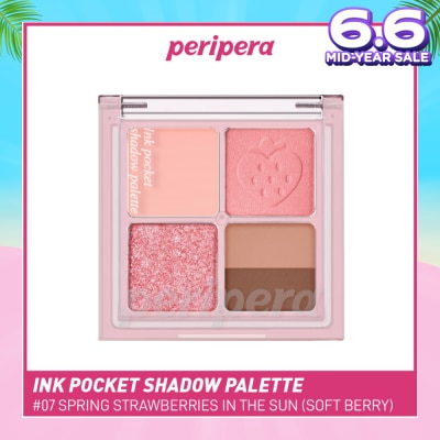 PERIPERA Ink Pocket Shadow Palette 07 Spring Strawberries In The Sun (Soft Berry) 1s