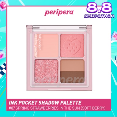 PERIPERA Ink Pocket Shadow Palette 07 Spring Strawberries In The Sun (Soft Berry) 1s