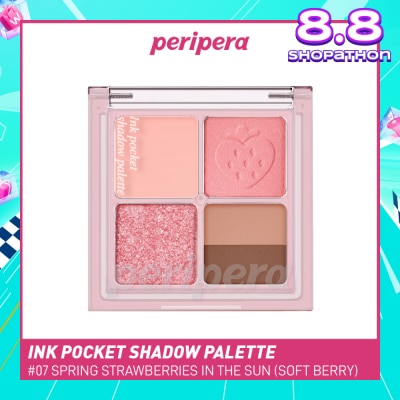 PERIPERA Ink Pocket Shadow Palette 07 Spring Strawberries In The Sun (Soft Berry) 1s
