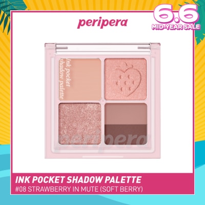 PERIPERA Ink Pocket Shadow Palette 08 Strawberry In Mute (Soft Berry) 1s