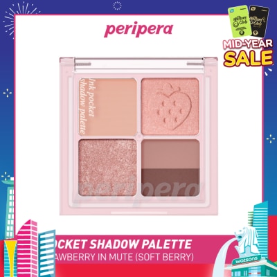 PERIPERA Ink Pocket Shadow Palette 08 Strawberry In Mute (Soft Berry) 1s