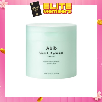 ABIB Green LHA Pore Clear Touch Pad (To Exfoliates, Unclogs Pores & Controls Excess Sebum) 60s