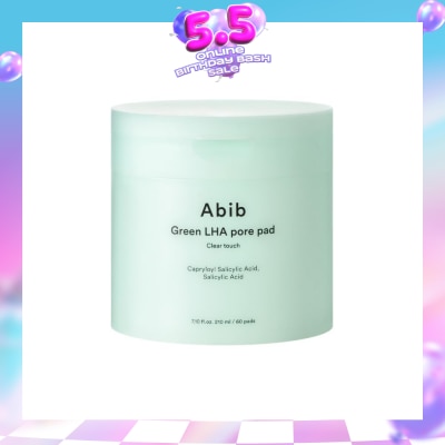 ABIB - Green LHA Pore Clear Touch Pad (To Exfoliates, Unclogs Pores & Controls Excess Sebum) 60s