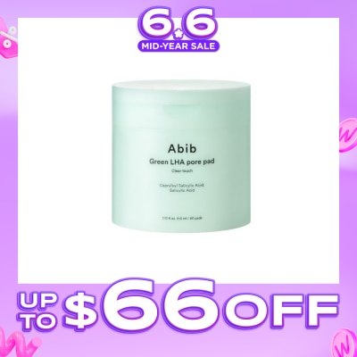 ABIB - Green LHA Pore Clear Touch Pad (To Exfoliates, Unclogs Pores & Controls Excess Sebum) 60s