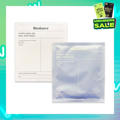 BIODANCE Hydro Cera-Nol Real Deep Sheet Mask (To Soothing, Moisturizing, & Nourishing) 4s