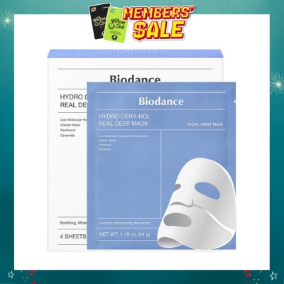 BIODANCE - Hydro Cera-Nol Real Deep Sheet Mask (To Soothing, Moisturizing, & Nourishing) 4s