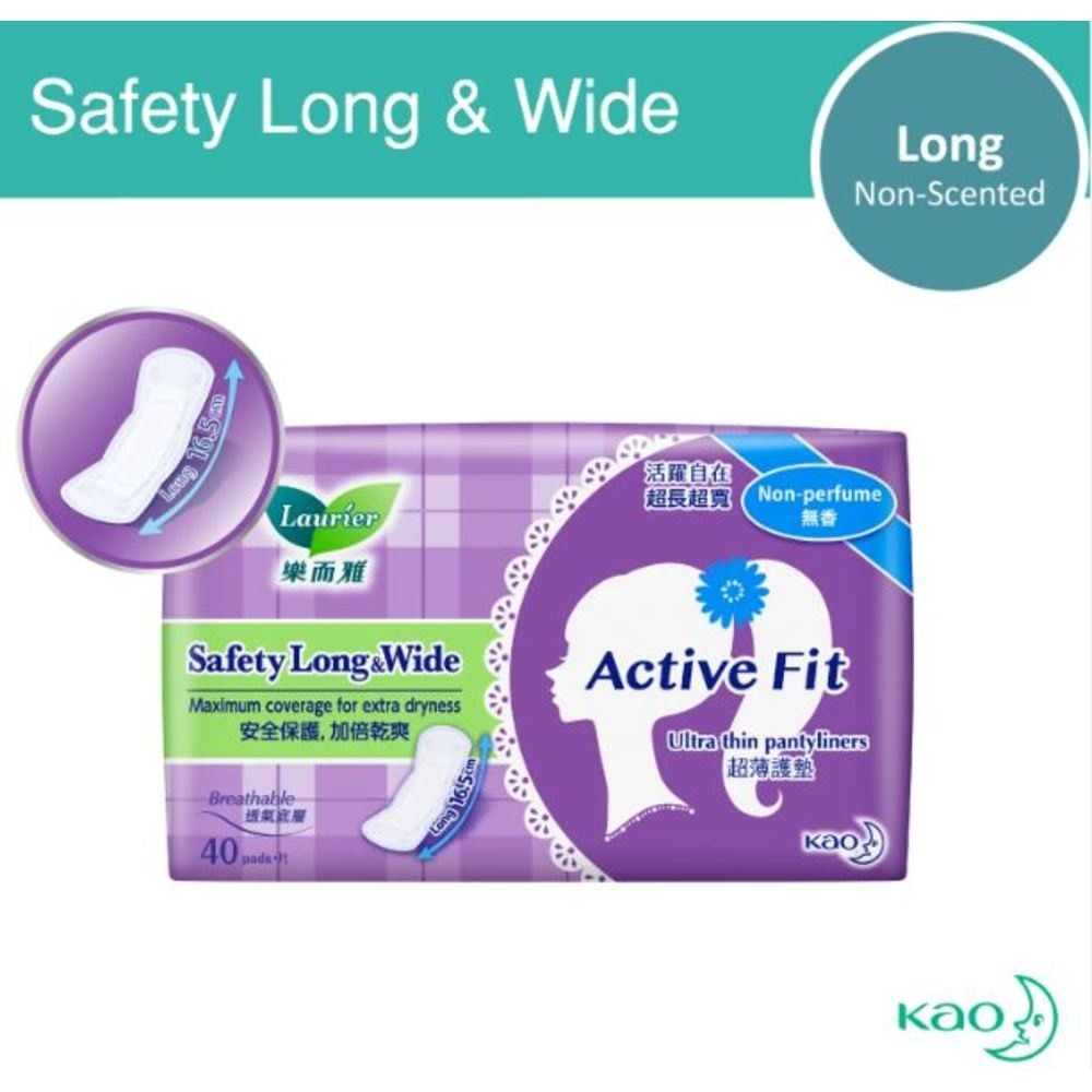 Active Fit Safety Long & Wide Pantyliners 40's